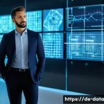 Home 18 그래프 데이터베이스를 통한 고객 행동 분석 - **Prompt:** "A male business professional, mid-30s, dressed in smart casual business attire (button-...